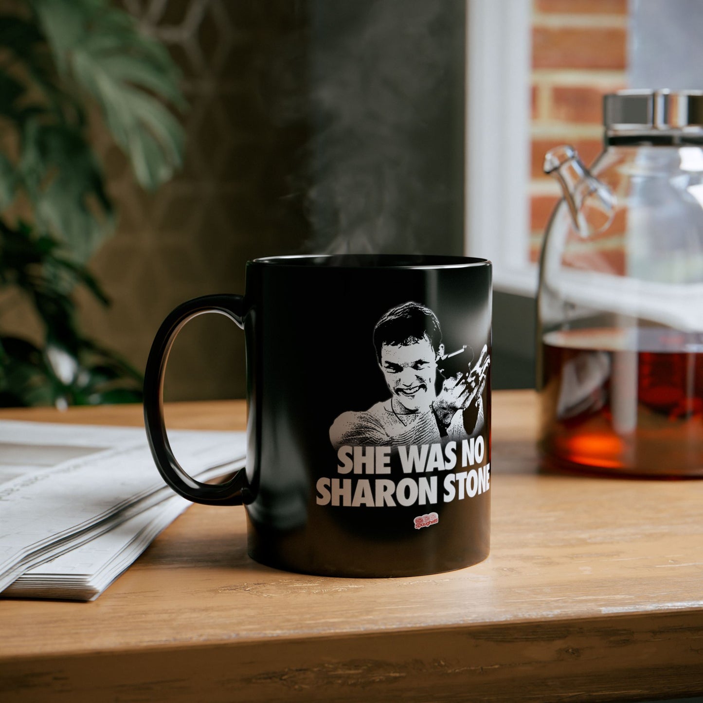 SHE WAS NO SHARON STONE | Black Mug (11oz, 15oz)