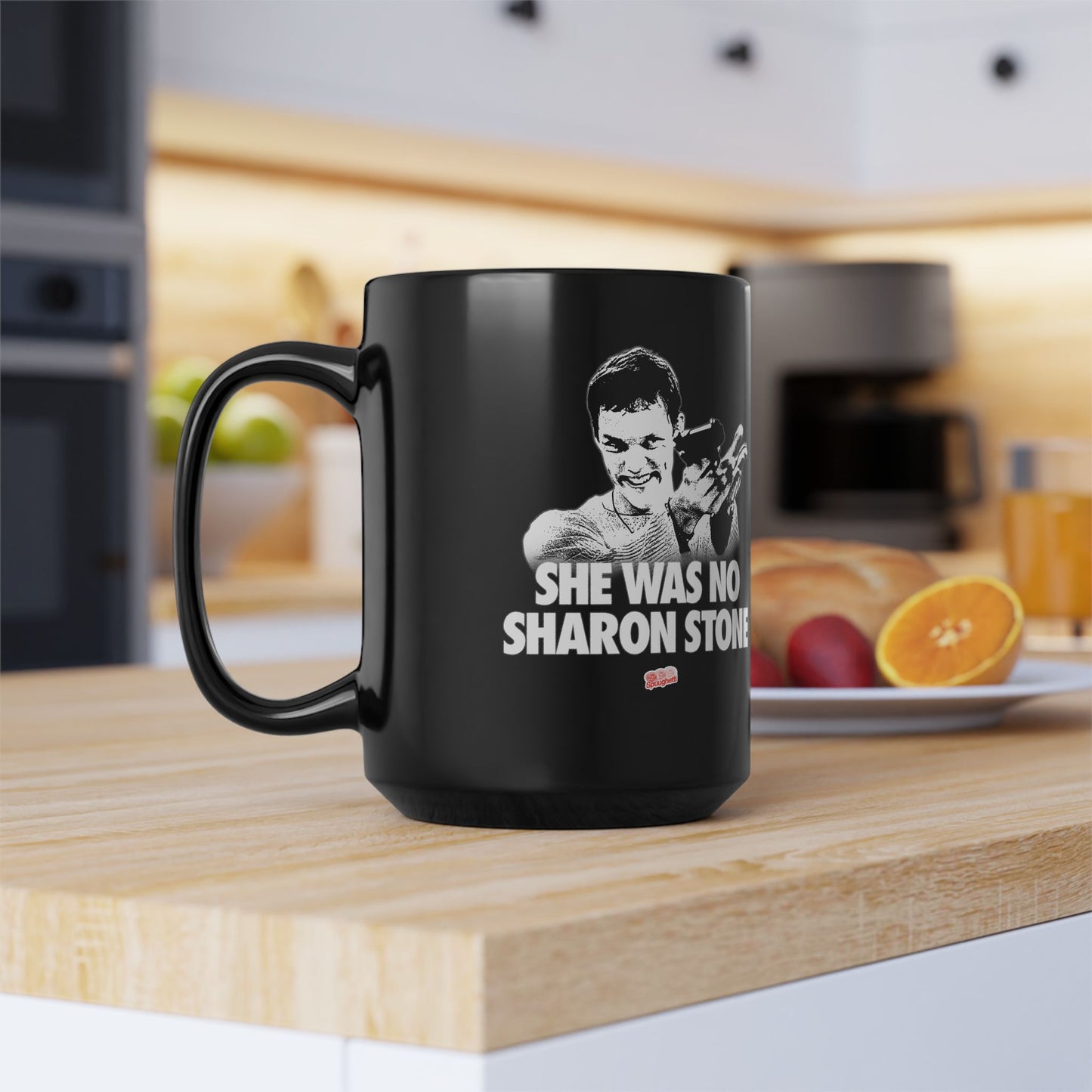 SHE WAS NO SHARON STONE | Black Mug (11oz, 15oz)